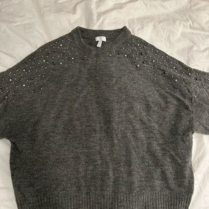 H&M jeweled sweater. Gray size XL